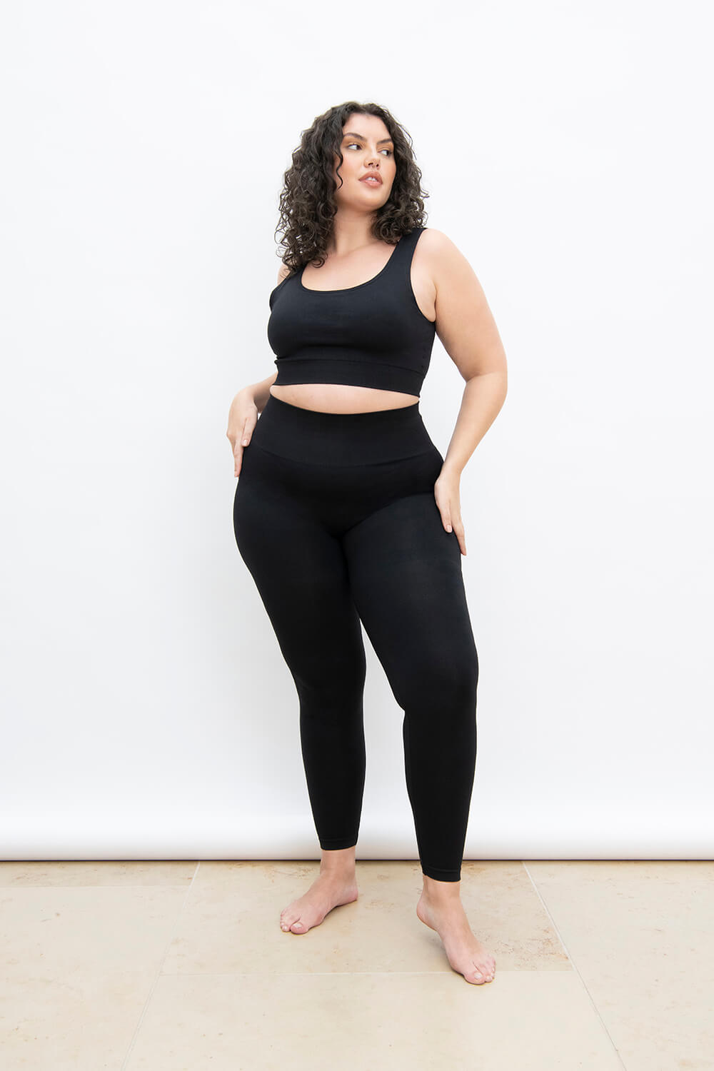 Legging taille haute sans couture grande taille Ultimate - Noir