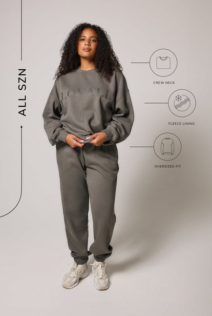 ALL SZN organique Sweat à Capuche Oversize Style 4 - Slate Green