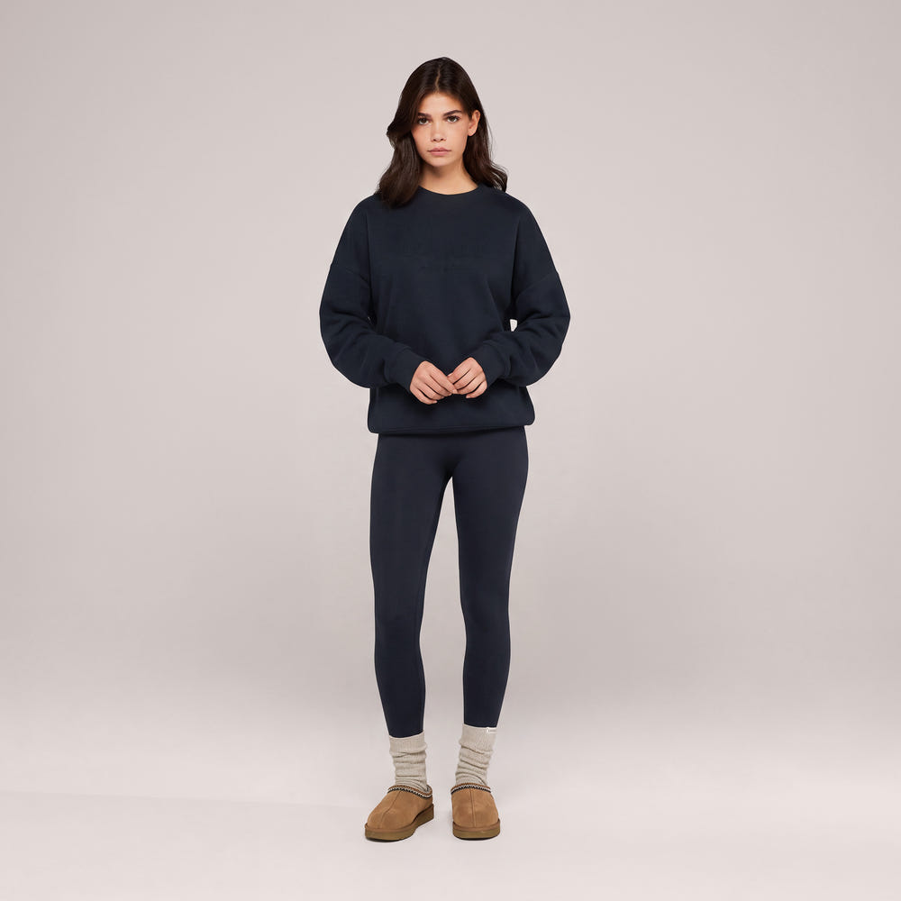Leggings taille haute quotidiens d'hiver – Bleu marine vintage