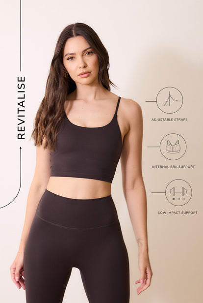 Brassière de sport grande taille 24/7 Revitalise - Black Coffee