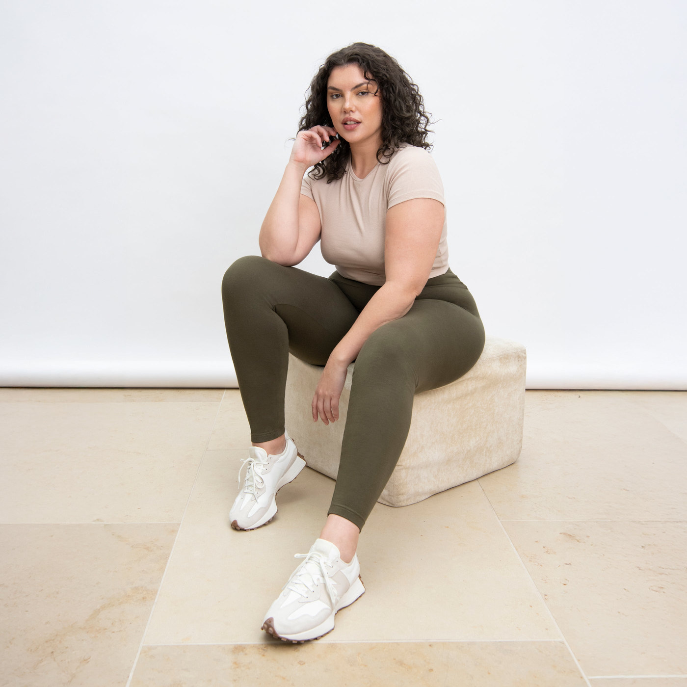 Legging taille haute grande taille Everyday - Kaki