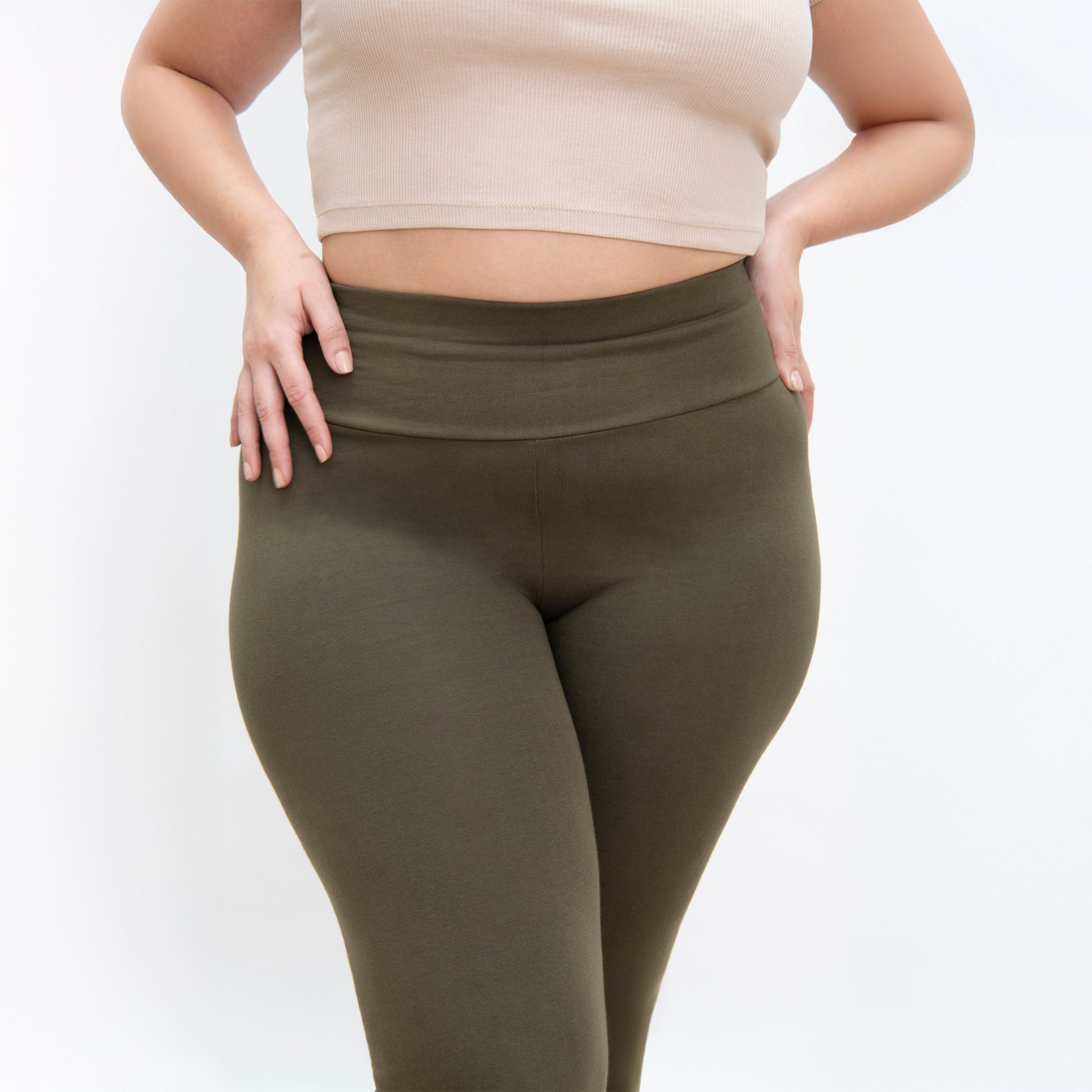 Legging taille haute grande taille Everyday - Kaki