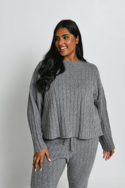 Pull torsadé - Gris