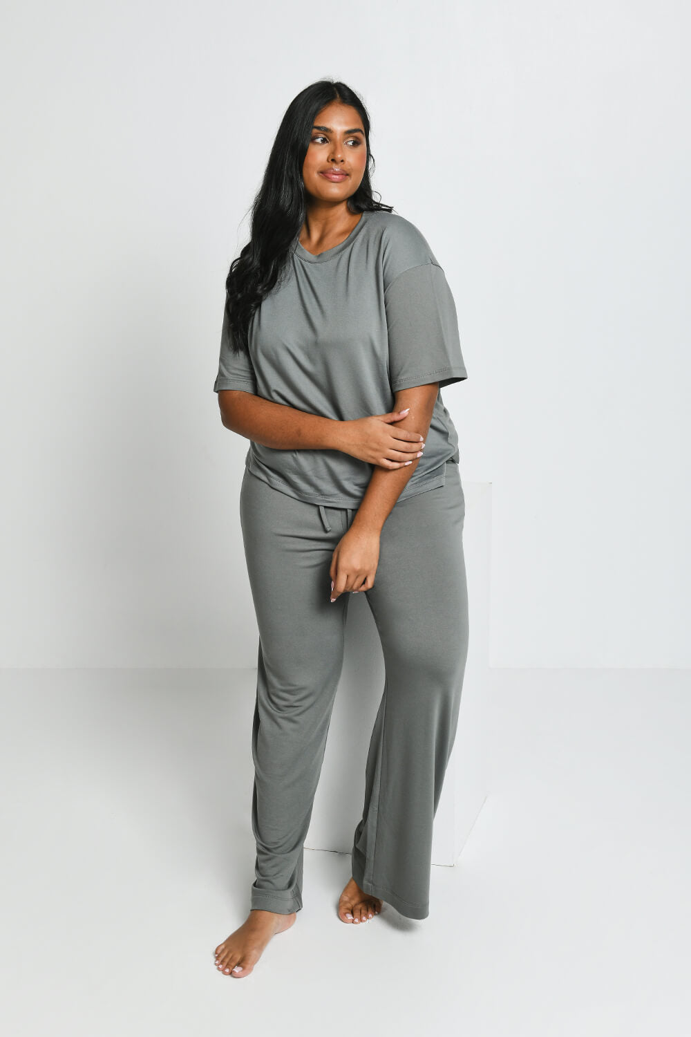 Ensemble lounge évasé tout doux grande taille - Sage Green