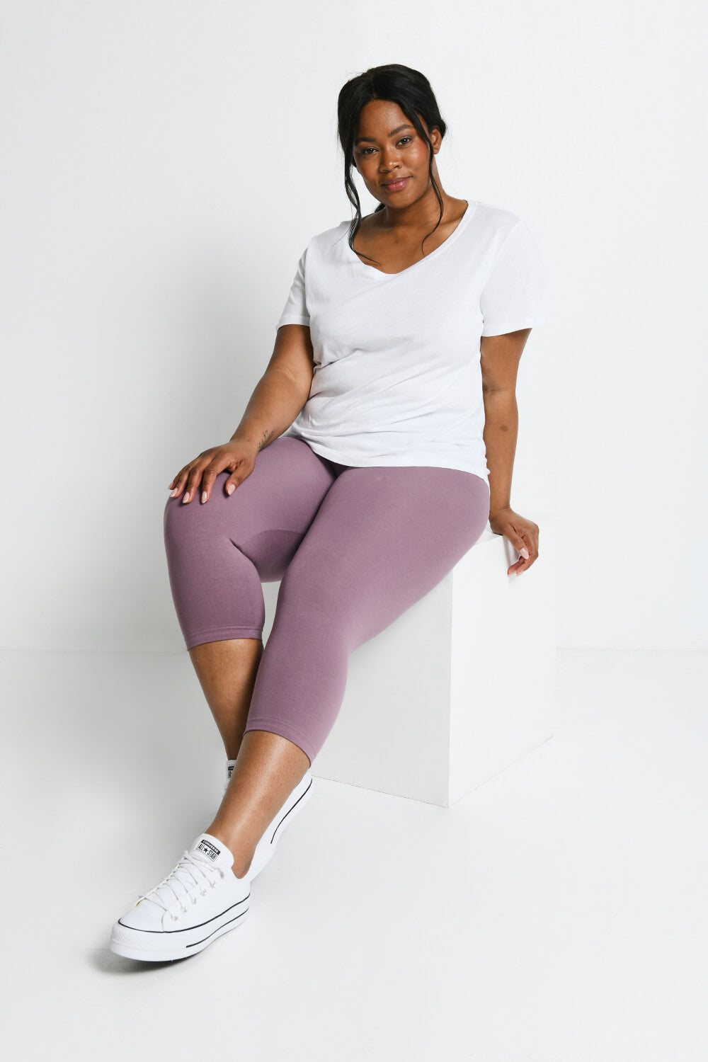 Legging court grande taille Everyday - Elderberry Purple