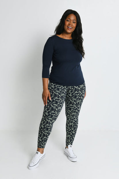 Legging taille haute Everyday - Marine/Vert Floral