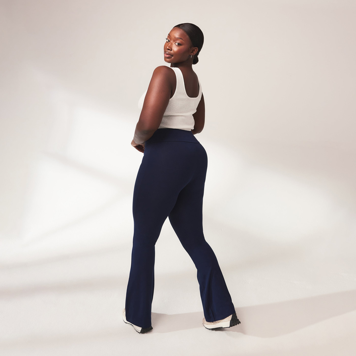Legging léger flare grande taille - Marine