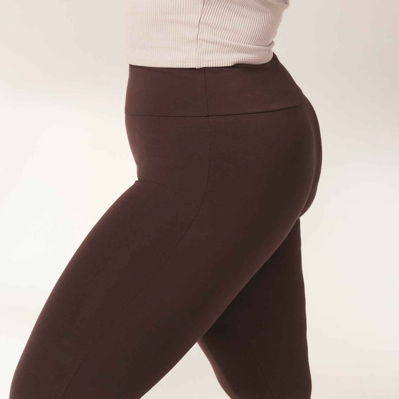Legging léger flare grande taille - Espresso Marron