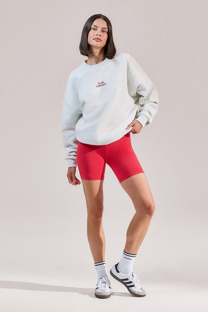 ALL SZN Organic Oversized Graphic Sweatshirt Collective 1 - Light Grey Marl