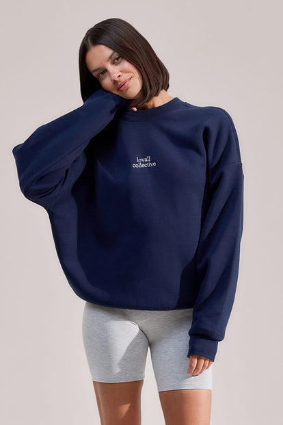 ALL SZN Organic Oversized Graphic Sweatshirt Collective 1 - Navy