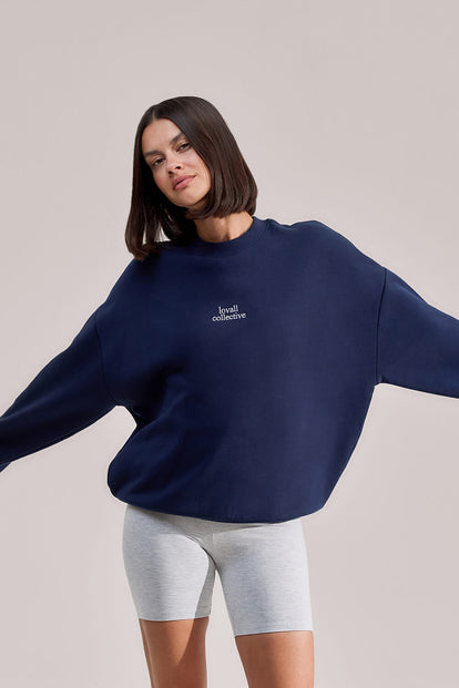 ALL SZN Organic Oversized Graphic Sweatshirt Collective 1 - Navy