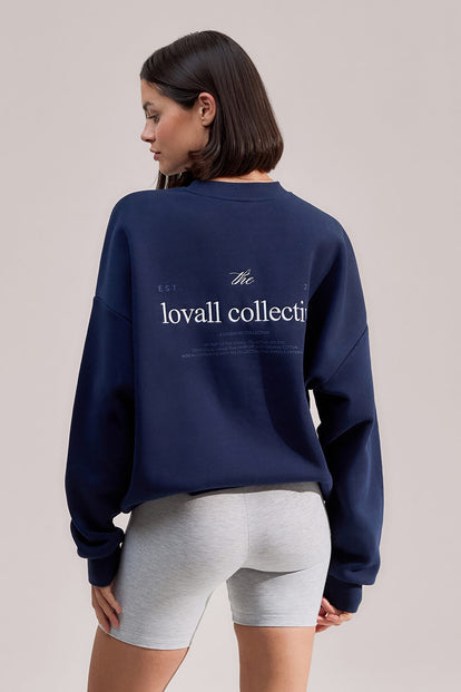 ALL SZN Organic Oversized Graphic Sweatshirt Collective 1 - Navy
