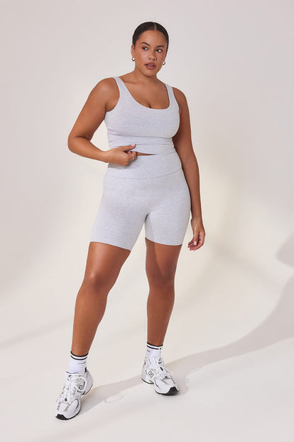 Curve Lightweight Everyday 6 Inch Cycling Shorts - Light Grey Marl