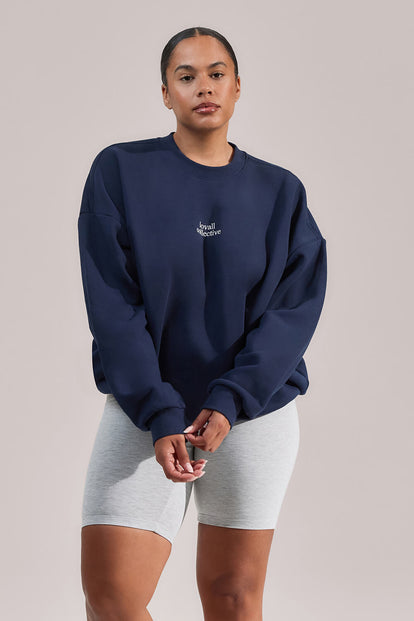ALL SZN Organic Oversized Graphic Sweatshirt Collective 1 - Navy