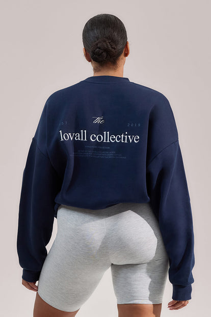 ALL SZN Organic Oversized Graphic Sweatshirt Collective 1 - Navy