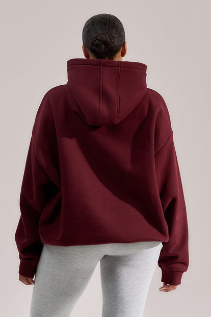 Curve Heavyweight Oversized Hoodie - Burgundy