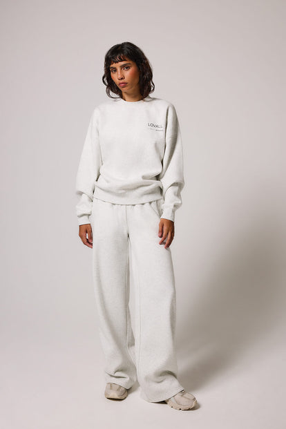 ALL SZN pantalon de jogging bio à jambes larges grande taille - Light Grey Marl