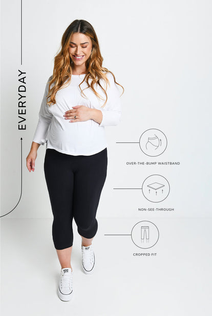 Legging de grossesse court Everyday - Noir