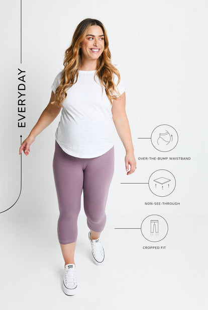 Legging de grossesse court Everyday - Elderberry Purple