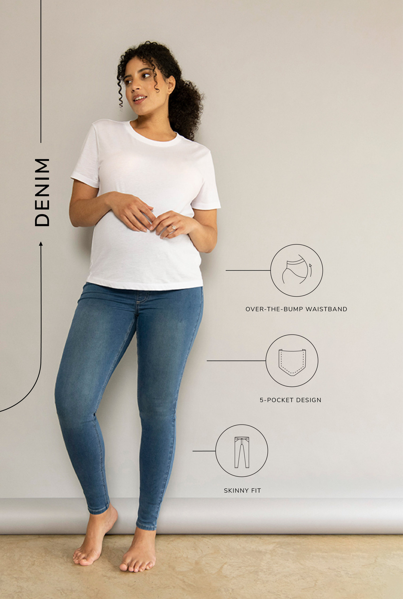 Jegging de grossesse - Mid Bleu