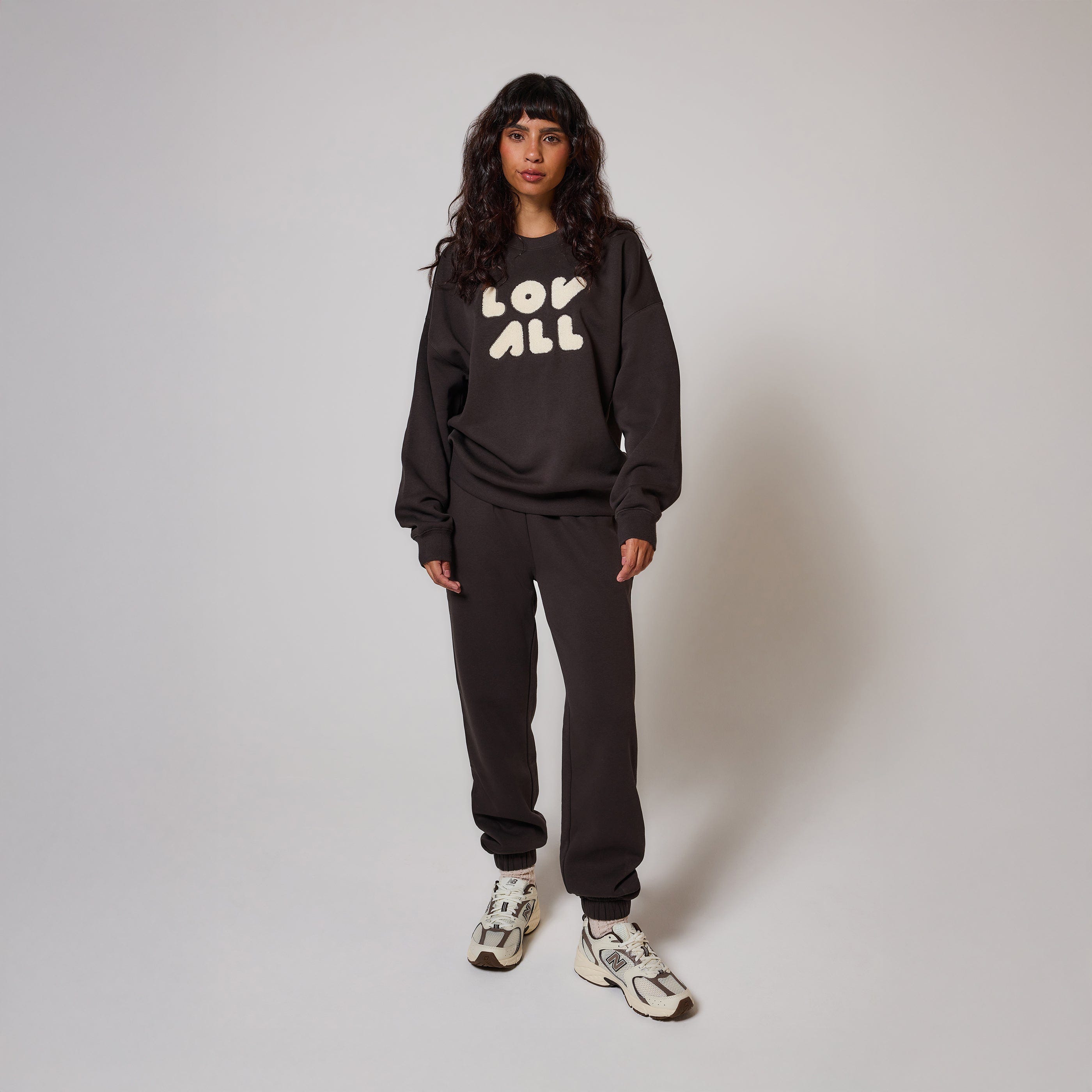 ALL SZN pantalon de jogging biologique à revers grande taille - Black Coffee