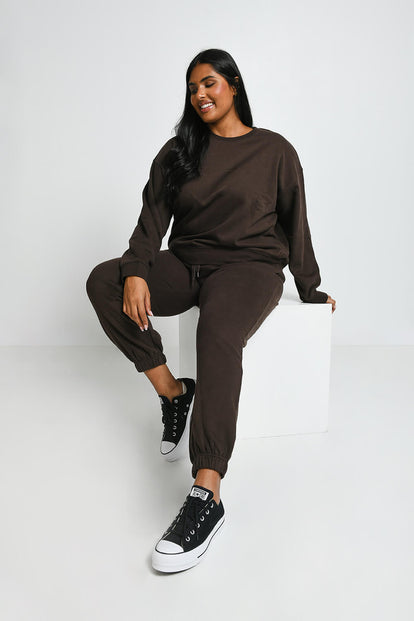 Pantalon de jogging confort grande taille Everyday - Espresso Marron