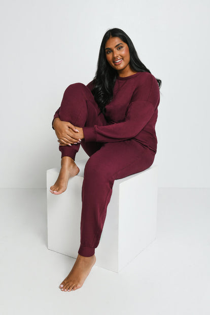 Sweat Lounge-Luxe grande taille - Dark Cherry