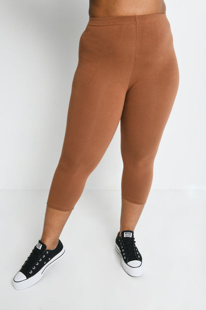 Legging court grande taille Everyday - Mocha Marron