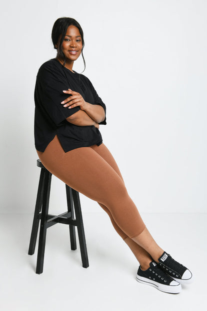 Legging court grande taille Everyday - Mocha Marron
