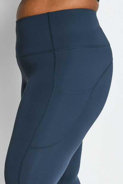 Legging de sport 7/8e taille haute grande taille Energise - Thunder Bleu