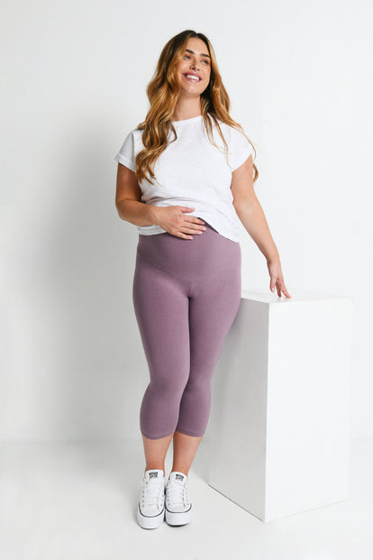 Legging de grossesse court Everyday - Elderberry Purple