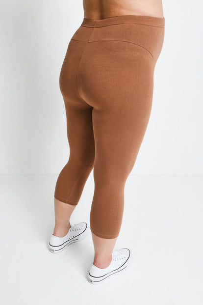 Legging de grossesse court Everyday - Mocha Marron