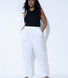 Pantalon en lin grande taille - Blanc