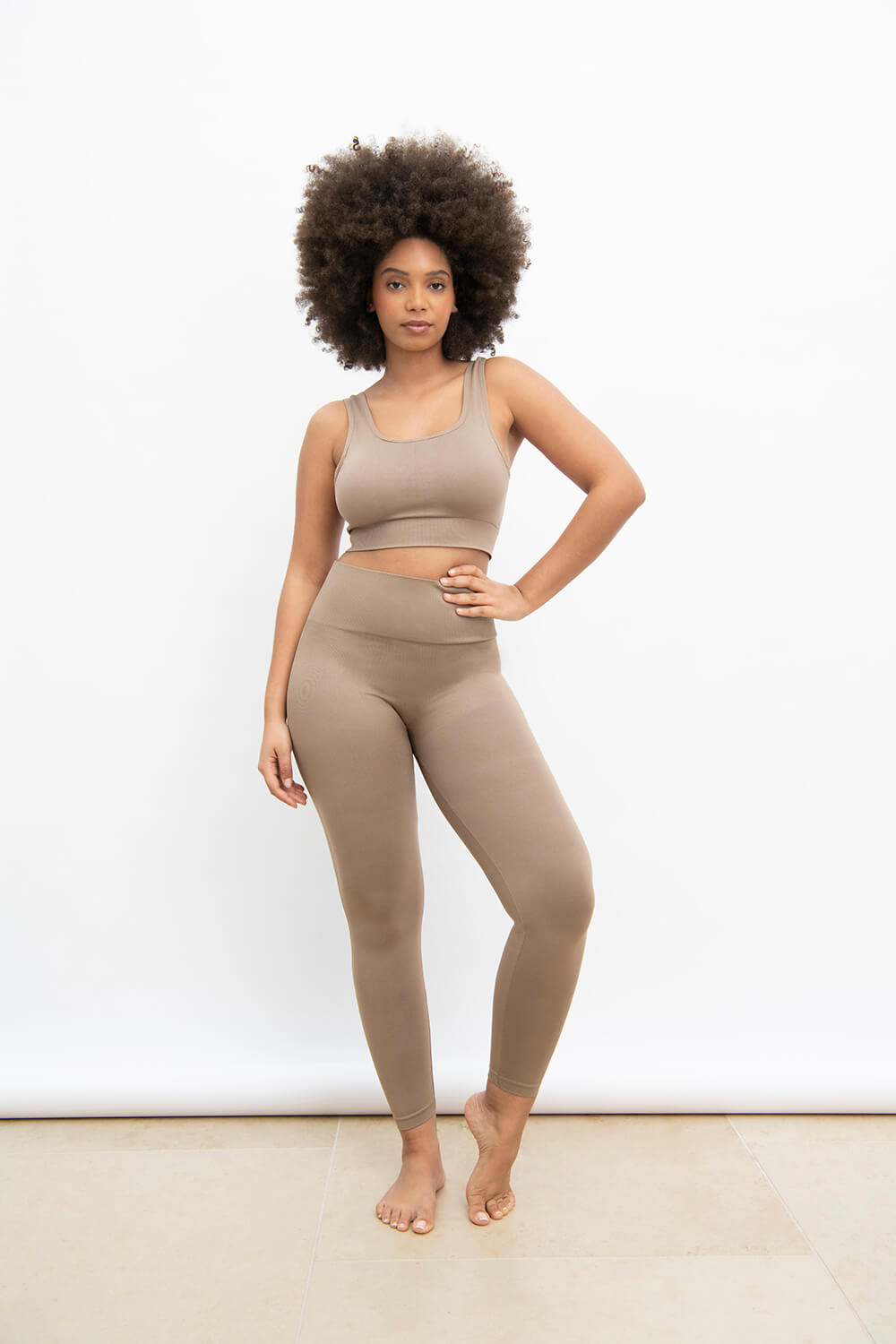 Legging taille haute sans couture Ultimate - Oatmeal Avione