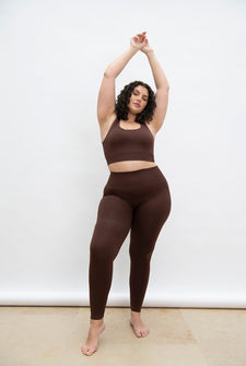 Legging taille haute sans couture grande taille Ultimate - Chocolat