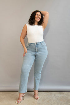 Jean straight grande taille - Light Bleach