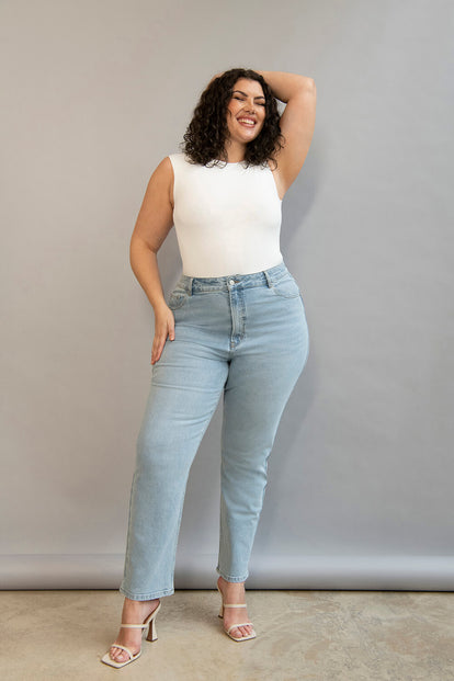 Jean straight grande taille - Light Bleach