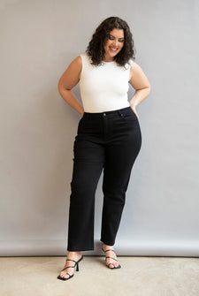 Jean straight grande taille - Noir