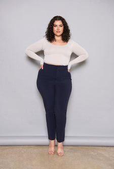 Pantalon cigarette grande taille - Marine