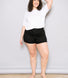 Short en jean grande taille - Noir