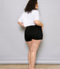 Short en jean grande taille - Noir