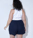 Curve Linen Shorts - Marine