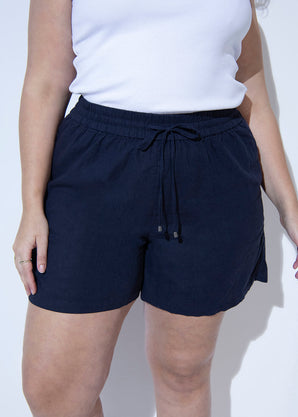 Curve Linen Shorts - Marine