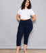 Legging léger court grande taille - Marine