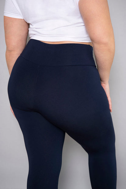 Legging léger court grande taille - Marine