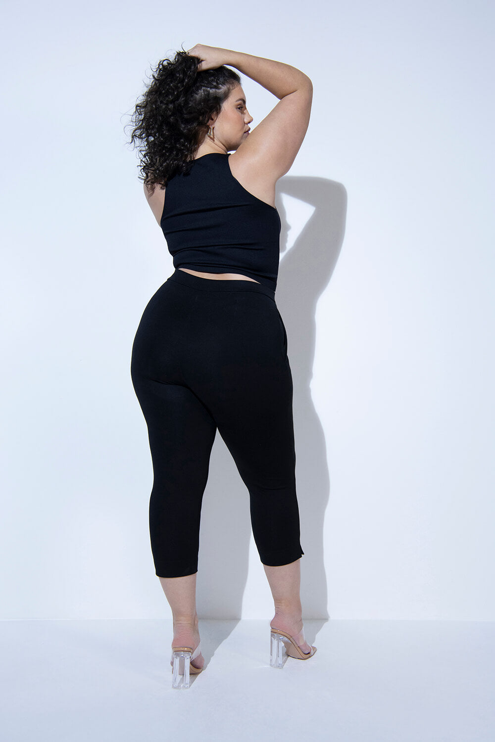 Pantacourt stretch grande taille - Noir
