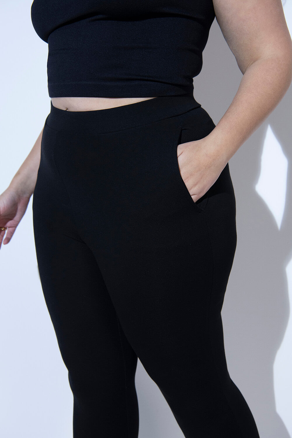 Pantacourt stretch grande taille - Noir