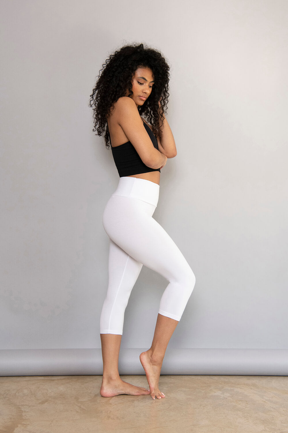 Legging léger court grande taille - Blanc