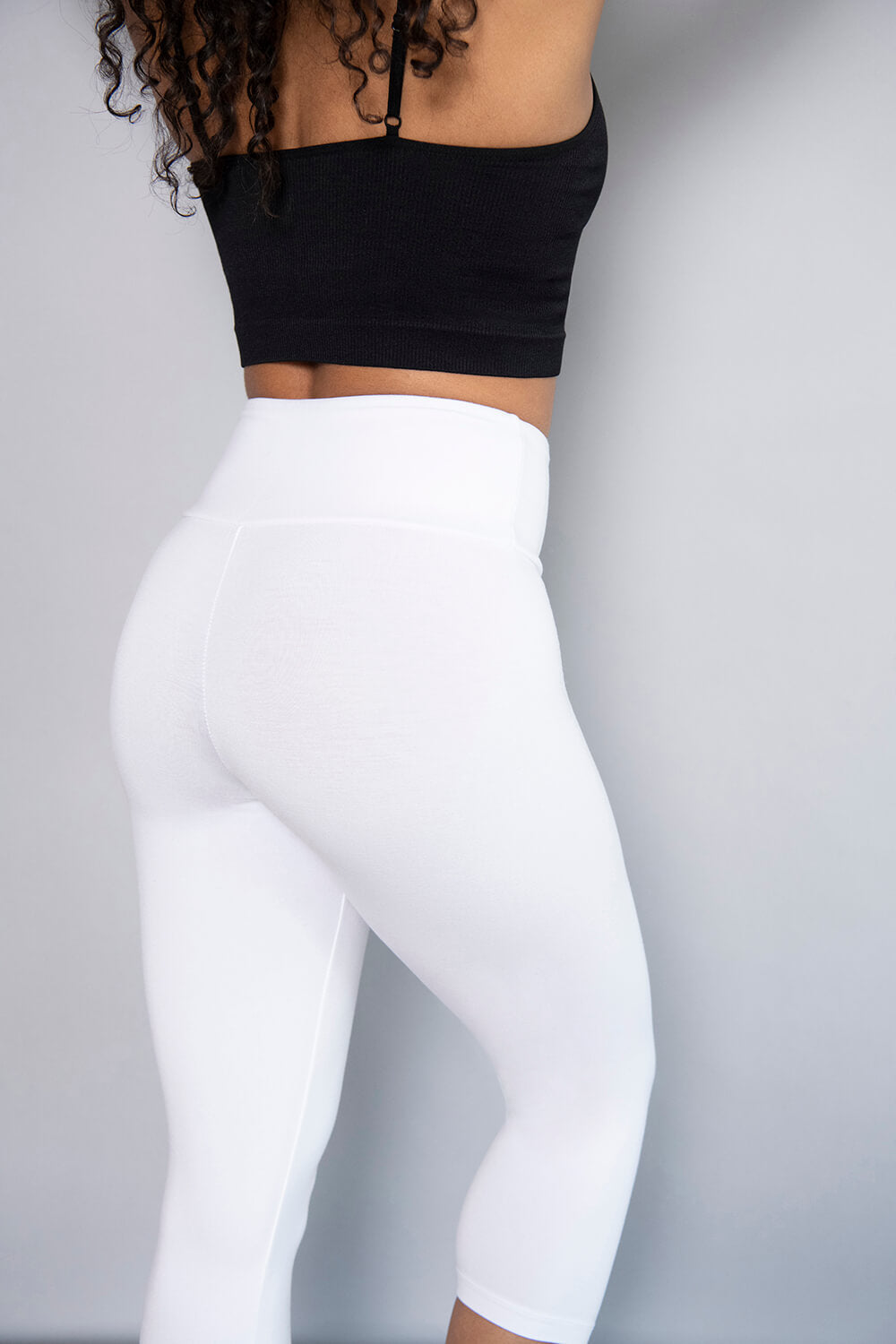 Legging léger court grande taille - Blanc