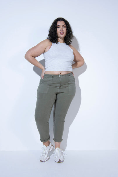 Pantalon chino grande taille - Green